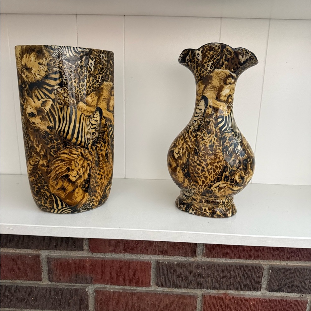 Animal Print Vase Set